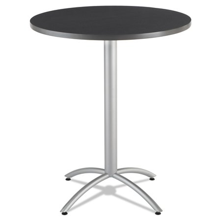 ICEBERG CafeWorks Table, Bistro-Height, Round Top, 36 in. dia x 30 in. H, Graphite Granite/Silver ICE65668